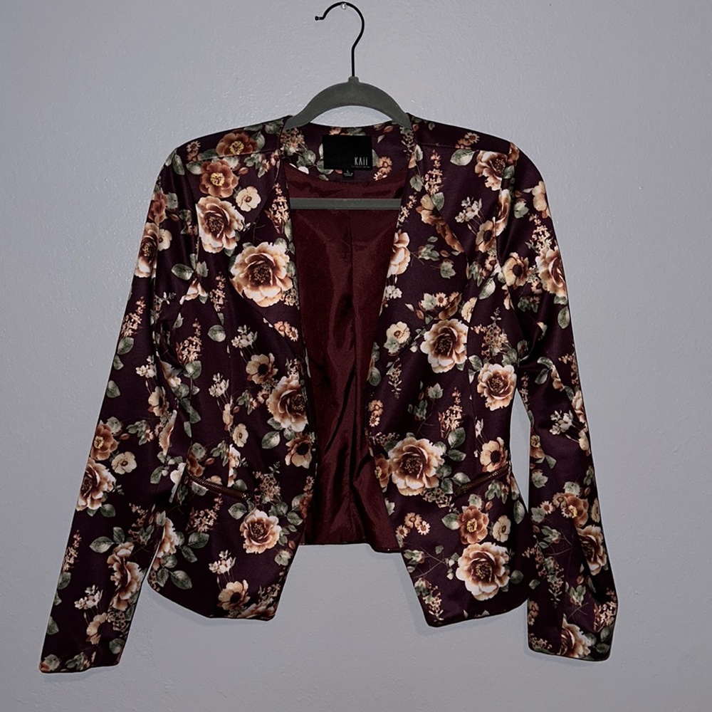 Floral print blazer